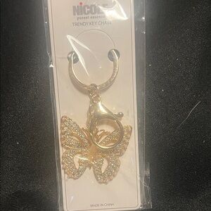 Nicole Sparkling Gold Butterfly Key Holder